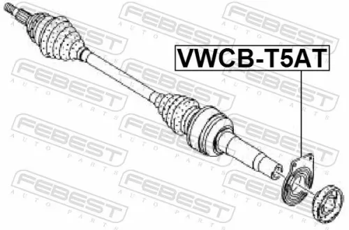 FEBEST Bearing, drive shaft (VWCB-T5AT)