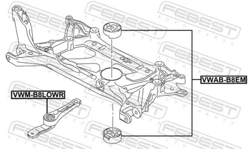 FEBEST Mounting, engine (VWM-B8LOWR)