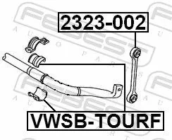 FEBEST Mounting, stabiliser bar (VWSB-TOURF)