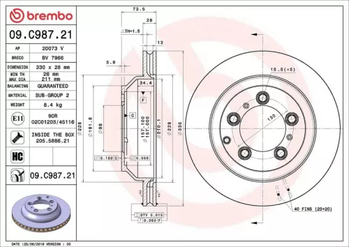 BREMBO Brake Disc (09.C987.21)