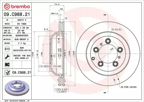 BREMBO Brake Disc (09.C988.21)