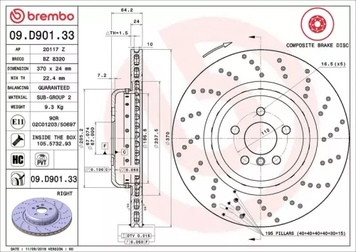 BREMBO Brake Disc (09.D901.33)