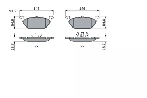 BOSCH Brake Pad Set, disc brake (0986424364)