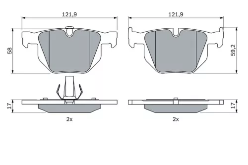 BOSCH Brake Pad Set, disc brake (0986424766)