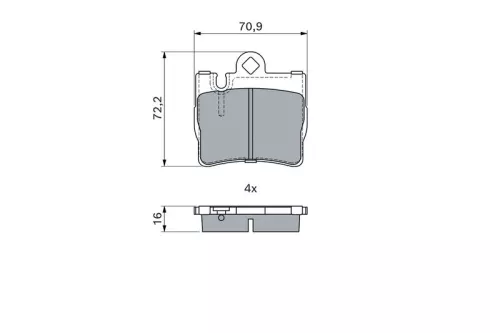 BOSCH Brake Pad Set, disc brake (0986424830)