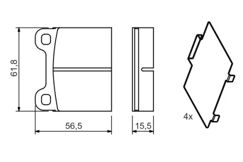 BOSCH Brake Pad Set, disc brake (0986466302)