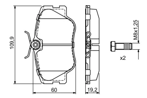 BOSCH Brake Pad Set, disc brake (0986469410)