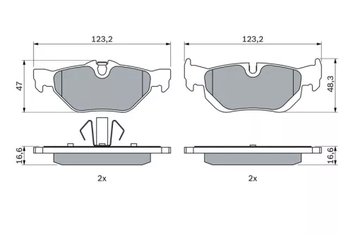 BOSCH Brake Pad Set, disc brake (0986494272)