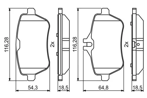 BOSCH Brake Pad Set, disc brake (0986494790)