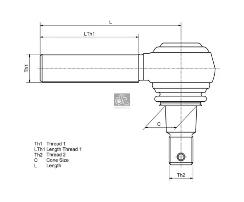 DT Spare Parts Tie Rod End (1.19011)