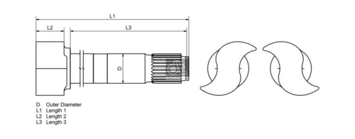 DT Spare Parts Brake Shaft, drum brake (4.60406)
