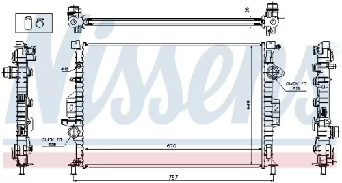 NISSENS Radiator, engine cooling (65615A)