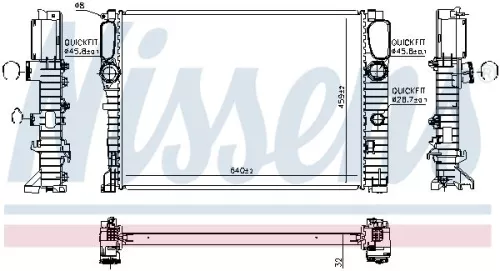 NISSENS Radiator, engine cooling (67102A)