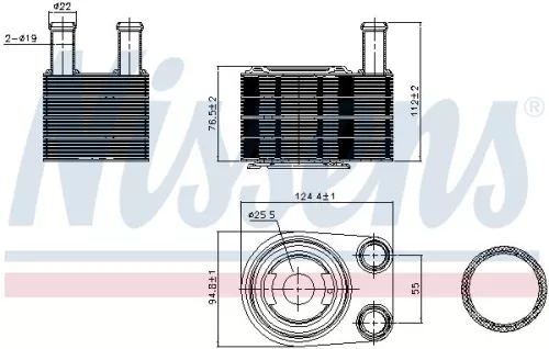 NISSENS Oil Cooler, engine oil (90845)