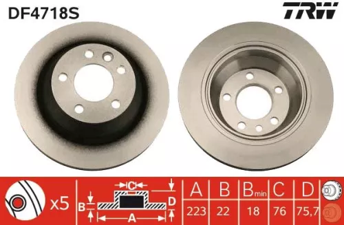 TRW Brake Disc (DF4718S)
