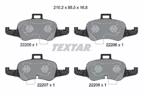 TEXTAR Brake Pad Set, disc brake (2220501)