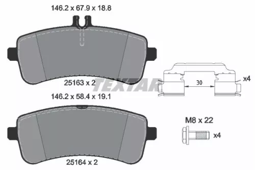 TEXTAR Brake Pad Set, disc brake (2516302)