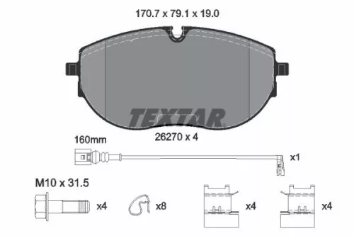 TEXTAR Brake Pad Set, disc brake (2627001)