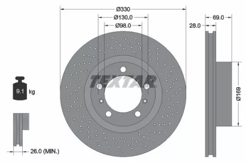 TEXTAR Brake Disc (92279705)