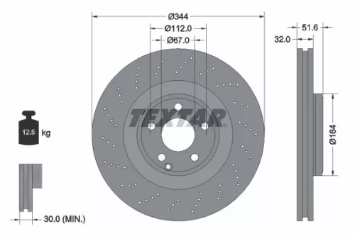 TEXTAR Brake Disc (92289905)