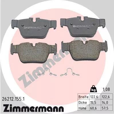 ZIMMERMANN Brake Pad Set, disc brake (26212.155.1)
