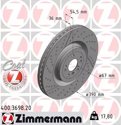 ZIMMERMANN Brake Disc (400.3698.20)