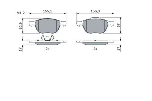 BOSCH Brake Pad Set, disc brake (0986424794)