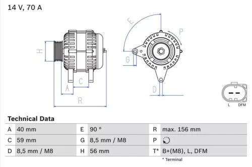 BOSCH Alternator (0986041510)