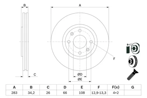 BOSCH Brake Disc (0986478979)