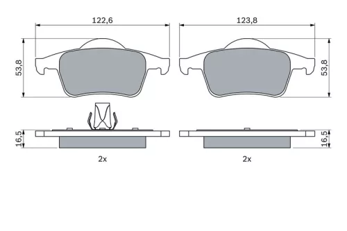 BOSCH Brake Pad Set, disc brake (0986424539)
