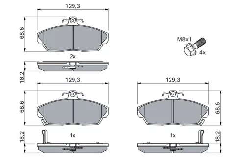 BOSCH Brake Pad Set, disc brake (0986424214)