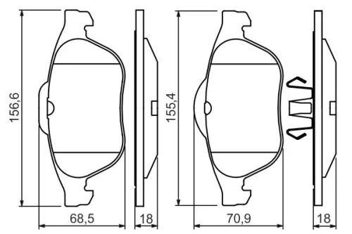 BOSCH Brake Pad Set, disc brake (0986424616)