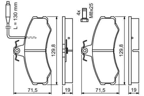 BOSCH Brake Pad Set, disc brake (0986467411)