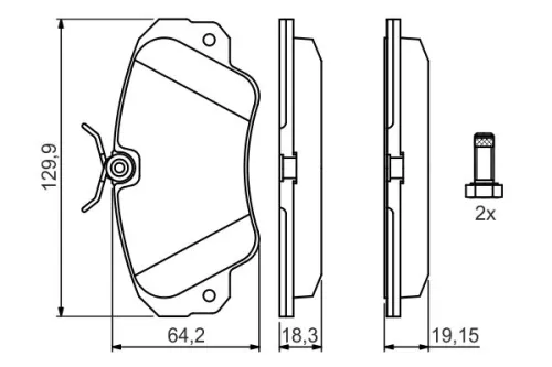 BOSCH Brake Pad Set, disc brake (0986460939)