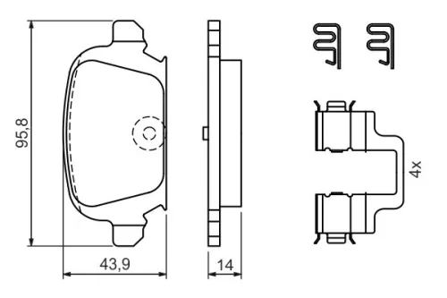 BOSCH Brake Pad Set, disc brake (0986424528)