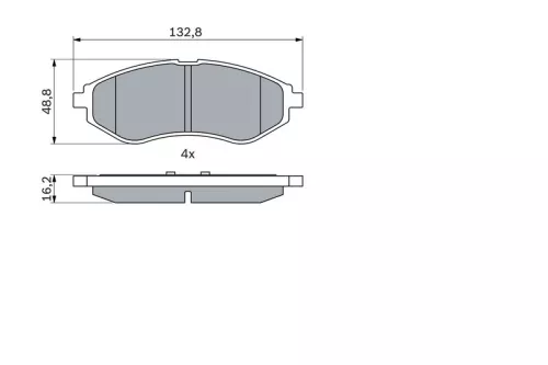 BOSCH Brake Pad Set, disc brake (0986424818)