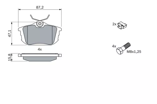 BOSCH Brake Pad Set, disc brake (0986424427)