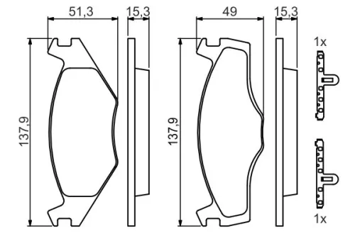 BOSCH Brake Pad Set, disc brake (0986468871)
