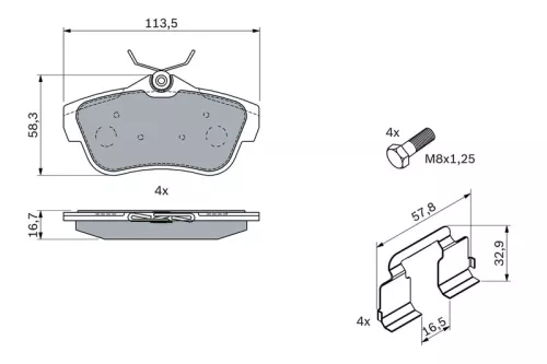 BOSCH Brake Pad Set, disc brake (0986494192)