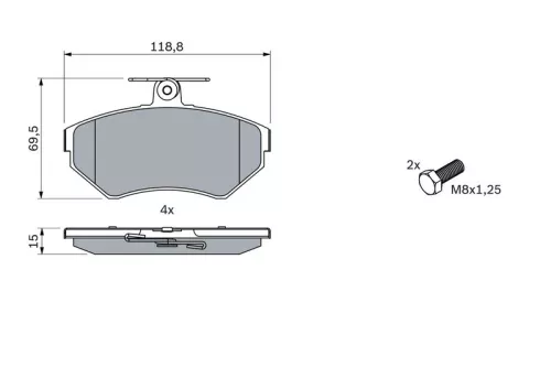 BOSCH Brake Pad Set, disc brake (0986494010)