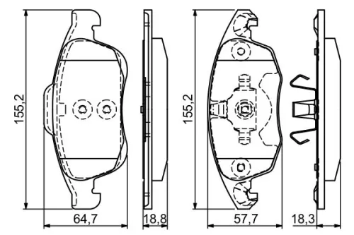 BOSCH Brake Pad Set, disc brake (0986494235)