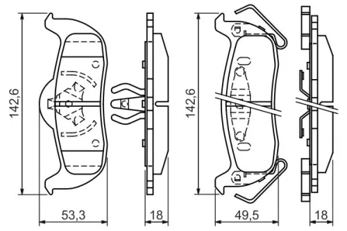BOSCH Brake Pad Set, disc brake (0986494142)