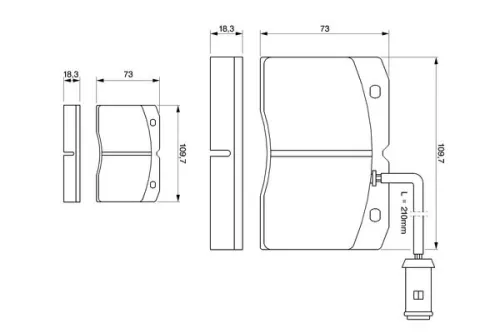 BOSCH Brake Pad Set, disc brake (0986424144)