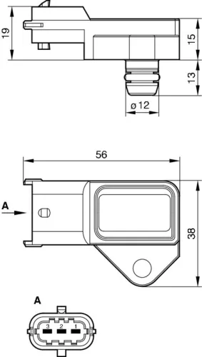 BOSCH Sensor, boost pressure (0281002487)