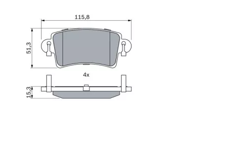 BOSCH Brake Pad Set, disc brake (0986494043)