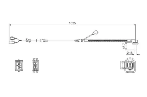 BOSCH Sensor, wheel speed (0986594002)