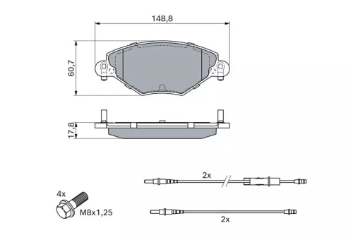 BOSCH Brake Pad Set, disc brake (0986424582)