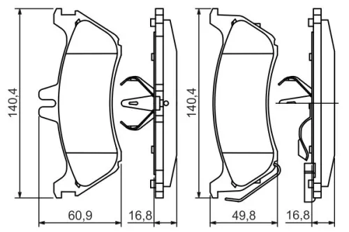BOSCH Brake Pad Set, disc brake (0986424708)