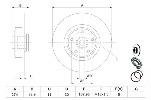 BOSCH Brake Disc (0986479273)