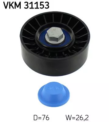 SKF Deflection/Guide Pulley, V-ribbed belt (VKM31153)